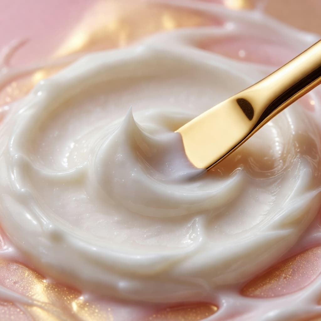 Cream texture close-up — AI-generated macro photography
