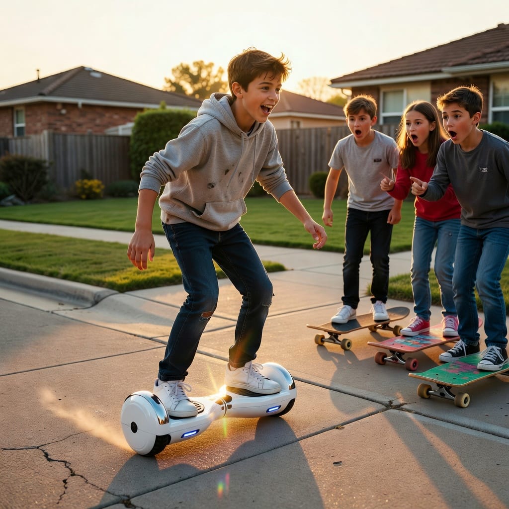 Robot walking dogs in a sunny park — AI-generated photorealistic